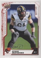 2020 Upper Deck CFL Red 82/165 Ryker Mathews #23 o1h
