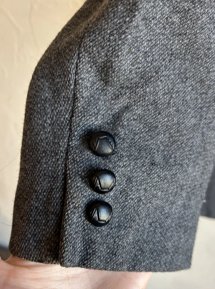 Vintage Pendleton Blazer Jacket 42 L Wool Tweed Suede Elbow Patch Gray USA - Image 4 of 4