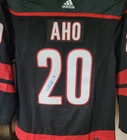 Sebastian Aho Signed Carolina Hurricanes Adidas Black Jersey Auto #20 NHL- COA
