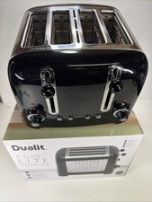 Dualit DPP4 4 Slice LITE Toaster  Bagel Defrost Extra Wide Slots BLACK GLOSS