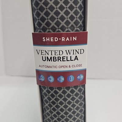 ShedRain Vented Wind Umbrella Auto Open/Close 100% Recycled Canopy Fabric UPF50+