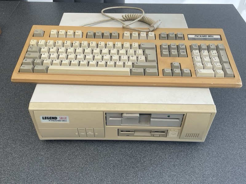 Vintage Packard Bell Legend 316SX Computer PB300 and Keyboard