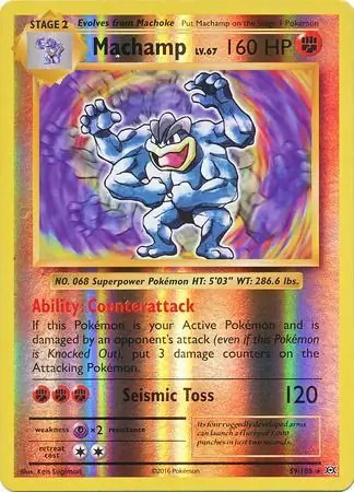 Machamp - 59/108 - Pokemon Evolutions XY Reverse Holo Rare Card NM