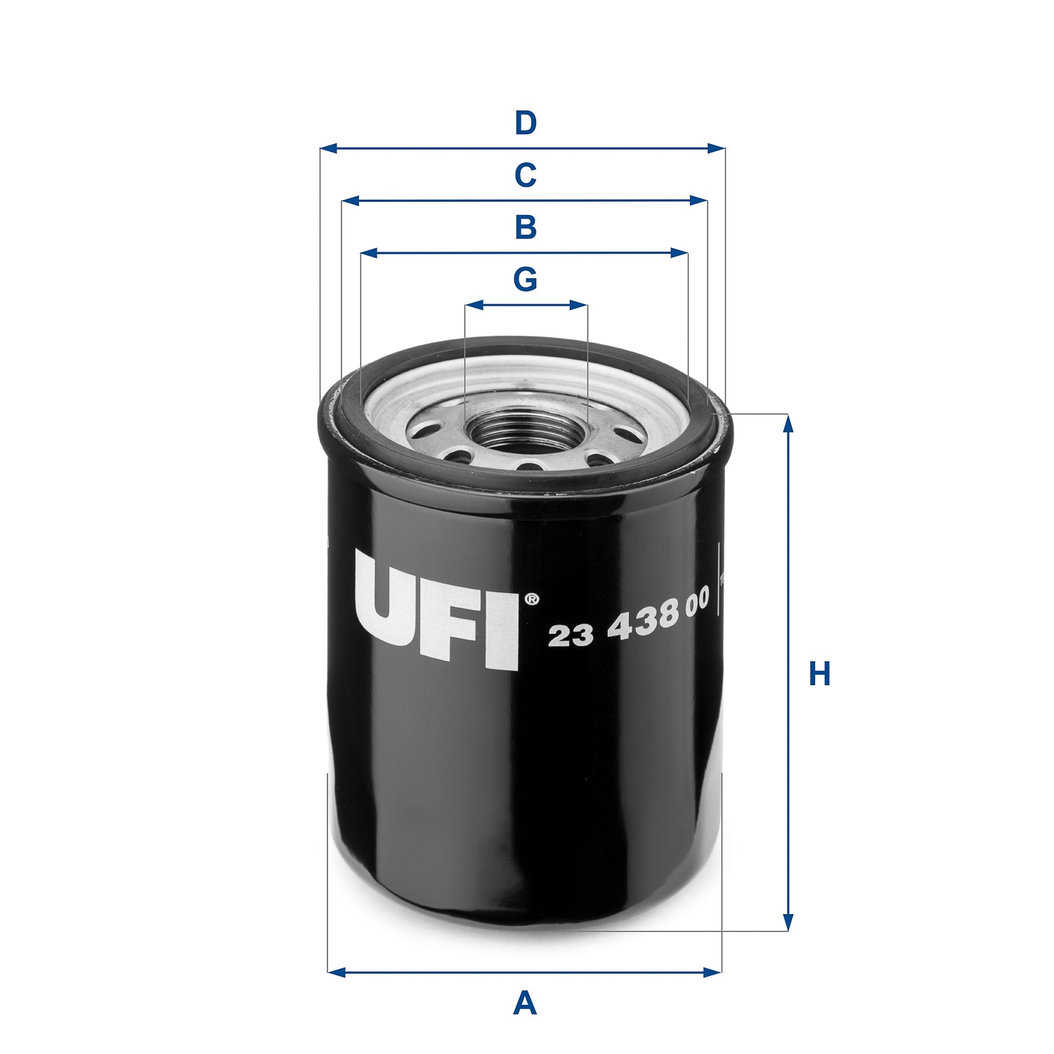 23.438.00 UFI Oil Filter for ALFA ROMEO,FIAT,FORD,LANCIA,MITSUBISHI,OPEL,VAUXHAL
