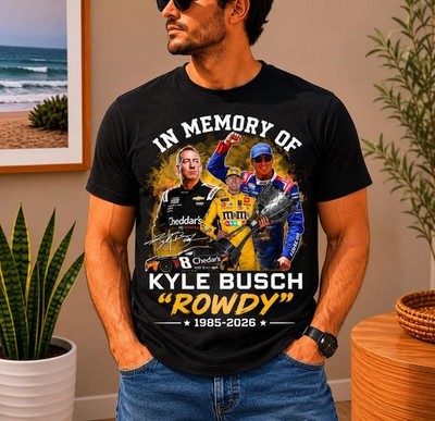 Kyle Busch Tribute T-Shirt NASCAR Racing Legend Memorial Tee RIP Rowdy 18