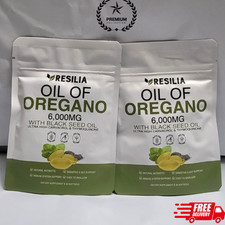 Resilia Oil of Oregano 6000mg with Black Seed Oil Softgels   60 Capsules x 2 Pk
