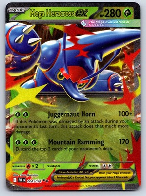 Mega Heracross ex Holo Double Rare ME02: Phantasmal Flames 004/094 NM