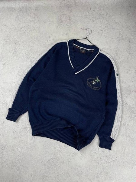 Men Paul & Shark Sweater Navy Cotton 42 / XL / 50 #C3IB