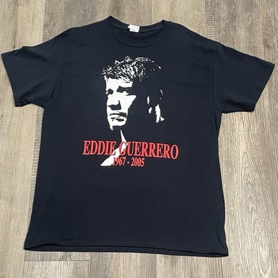 Eddie Guerrero Viva La Raza Black Graphic T-Shirt L WWE Wrestling