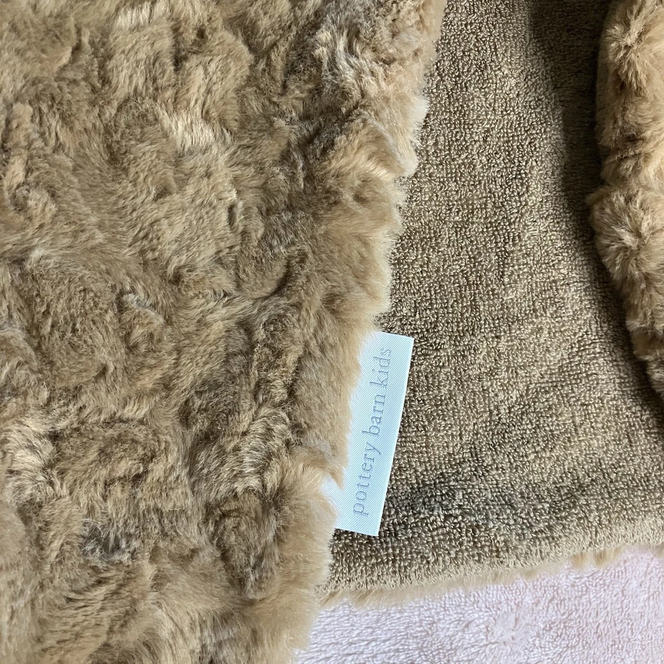 POTTERY BARN KIDS Cachorro Perro Capucha Piel Sintética Toalla Manta Marrón Suave Foto 2 de 4