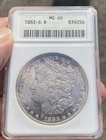 1883 S Morgan Silver Dollar MS60