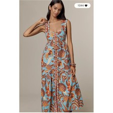 Farm Rio x Anthropologie Square-Neck Midi Dress Small