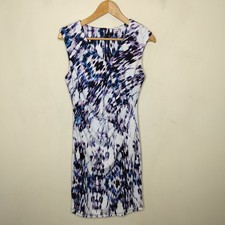 Calvin Klein Dress Size Small Womens Blue Pink White Stretch Sleeveless