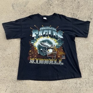Vintage 1997 Philadelphia Eagles Riddell Helmet T Shirt XL Black NFL Football