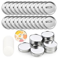 600 Pcs Blank Button Making Supplies Round Badge Parts Metal Pin Button Kit for