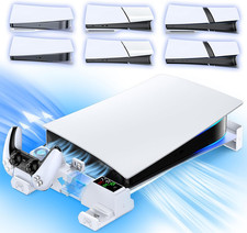 PS5 Horizontal Stand with Cooling Fan  Charger for Disc  Digital Editions