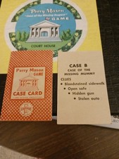 PERRY MASON BOARD GAME REPLACEMENT Card CASE B Of The Missing Mummy Tv Show 50s