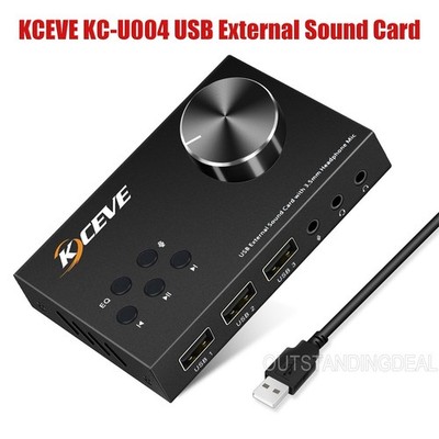KCEVE KC-U004 USB External Sound Card with 3.5MM Headphone Mic   Plug- #za