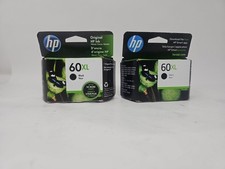 New Lot of 2 Genuine HP 60XL Black Ink Cartridges EXPIRED 2/2024 4/2024