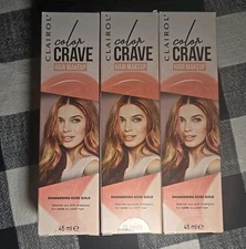 Clairol Color Crave Hair Makeup, Shimmering Rose Gold - LOT of 3  Swipe/Wash out