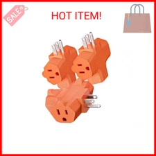 K KASONIC - 3-Outlet Grounding Adapter, [UL Listed] Plug Extender, Heavy-Duty Gr