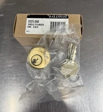 Baldwin 8325.060 1-1/2" Mortise Single Cylinder C Keyway - Satin Brass - New