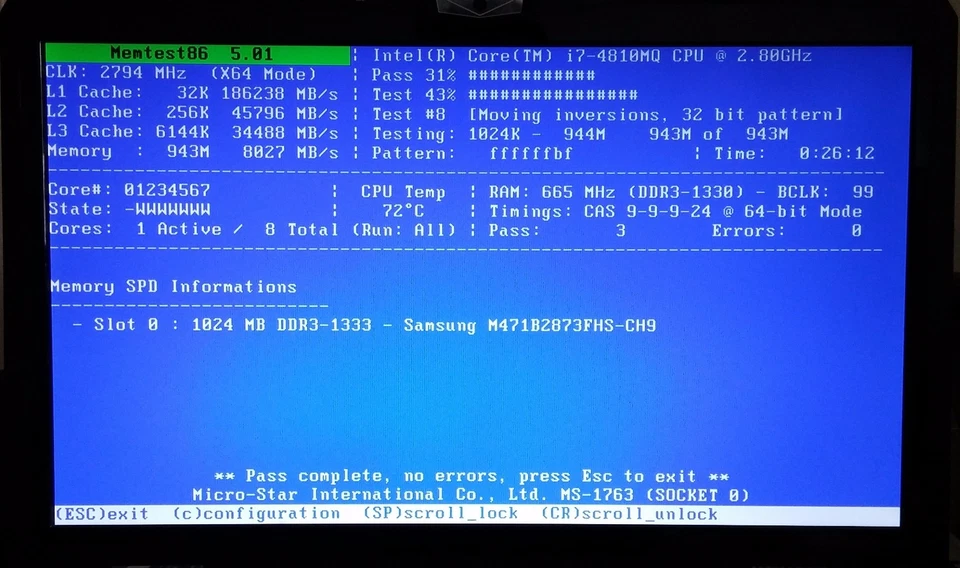 1GB  Samsung 1RX8 DDR3 PC3-10600S M471B2873FHS-SO-DIMM  Laptop Memory RAM SODIMM - Image 3 of 3