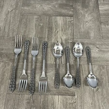 VTG Towle Silver Supreme Cutlery C Curl Stainless Japan MCM Kitchen Modern Set 4