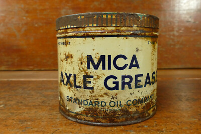 Early 1900's Standard Oil Co. Mica Axle Grease 3 LB. Advertising Can - Empty
