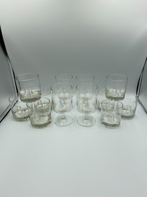 Etched Old English-Style ''R'' Monogramed Glasses. Lot of 12.