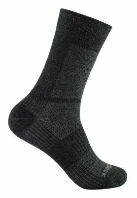 WRIGHTSOCK Sportsocke in anthrazit lang CREW Coolmesh II Merino, anti-blasen-sys