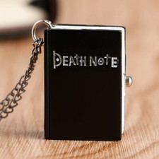 Vintage Style Anime Book Shape Quartz Pocket Watch for Men Women Chain Necklace