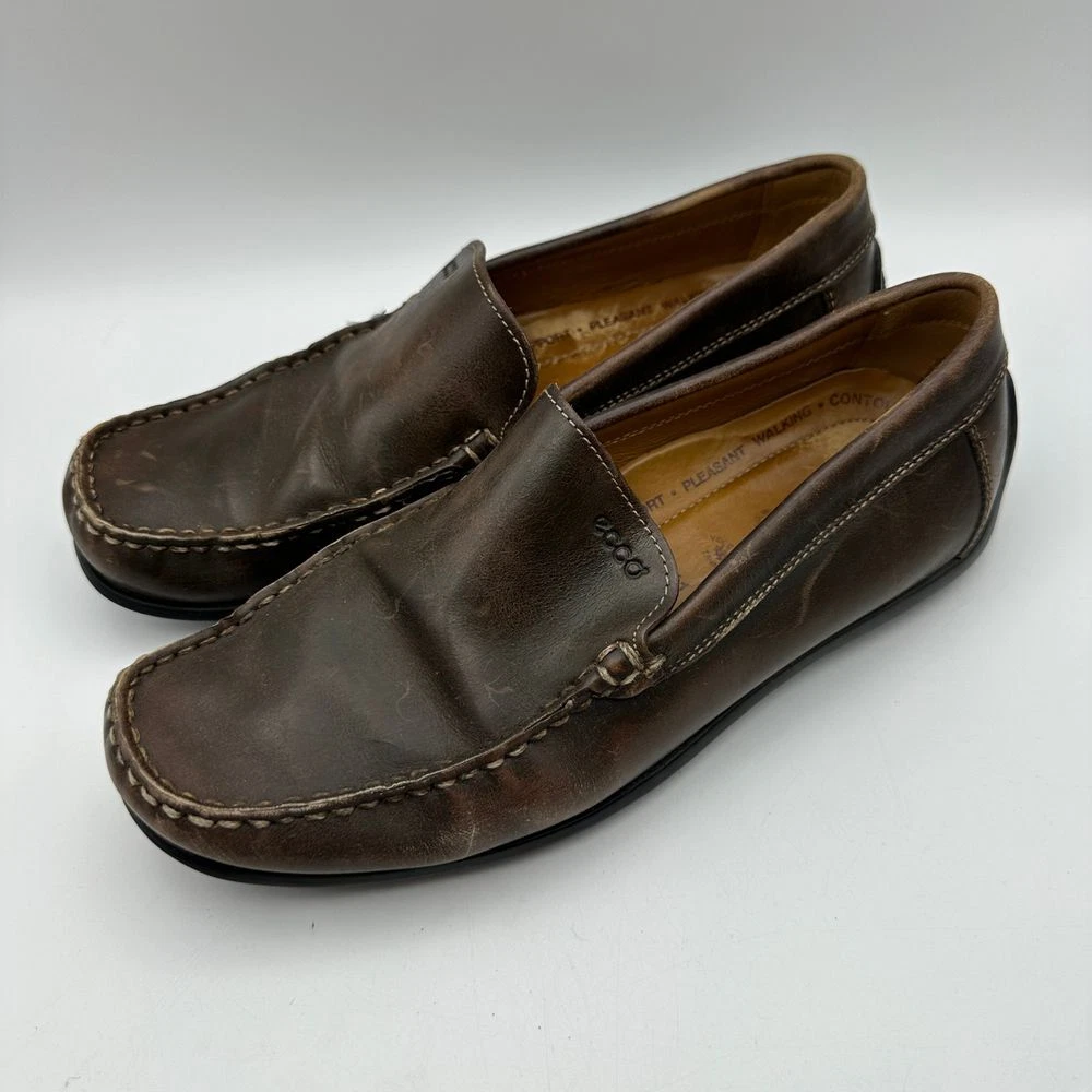 Mocassini da guida comodi in pelle marrone ECCO scarpe casual taglia 41 US 7 7 5