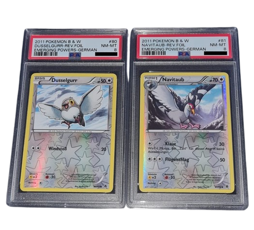PSA 8 Pokemon Slab Bundle Dusselgurr & Navitaub 2011 Black and White AU