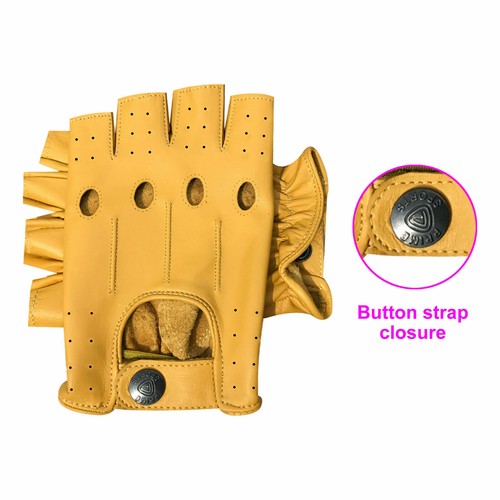 PSS Hombre Medio Dedo Cuero Conducción Ciclismo Exterior Verano Guantes Mitones 309 - Imagen 38 de 58