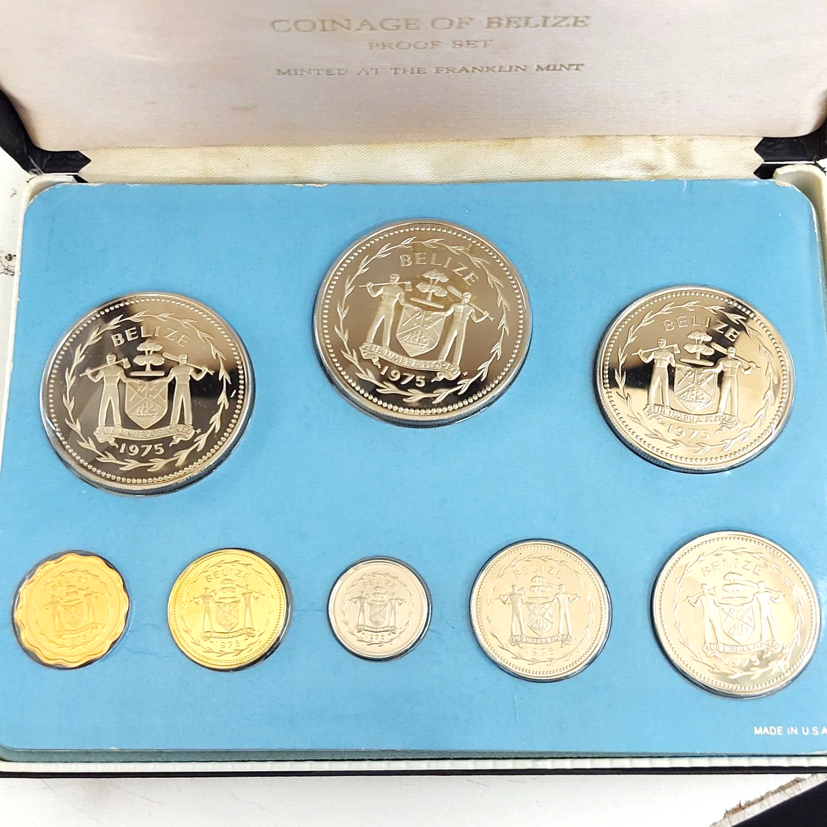 1975 Coinage of Belize Proof Set Franklin Mint 8 Coin Set | eBay