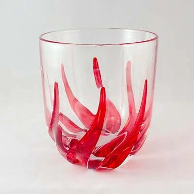 NORTHERN LIGHTS GALLERY Venetian Glass Red Trix Stemless Holiday Wine Glass - Handmade in Italy, Murano