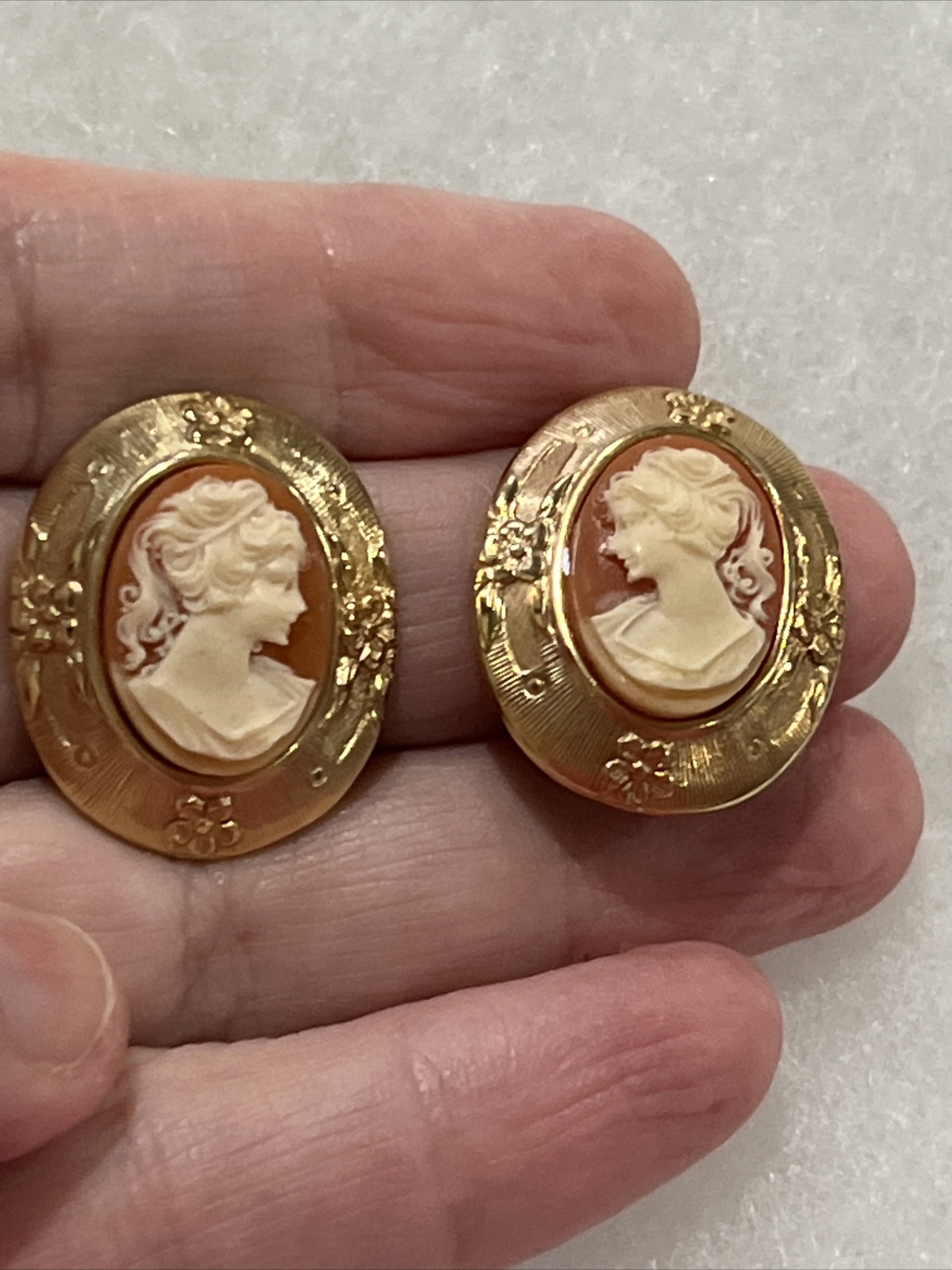 vintage cameo clip on earrings estate jewelry eBay