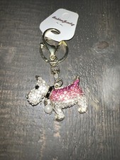 Rhinestone Puppy/Dog Keychain with clip