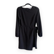 Vanity Room (Nordstrom) Wrap Tie Waist Long Sleeve Dress in Black Size Medium