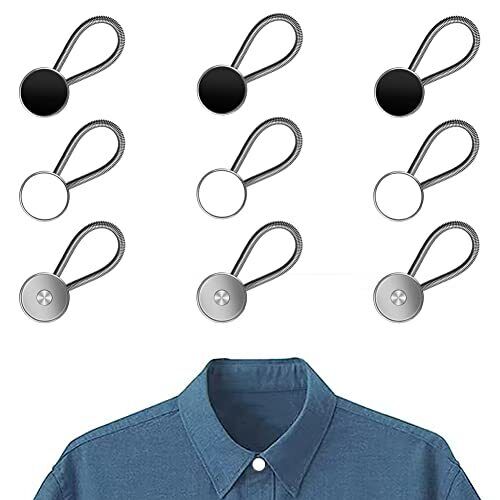 MARSHOHO 9pcs Collar Extendersneck Extenders Shirt Elastic Button Extender for Men Dress