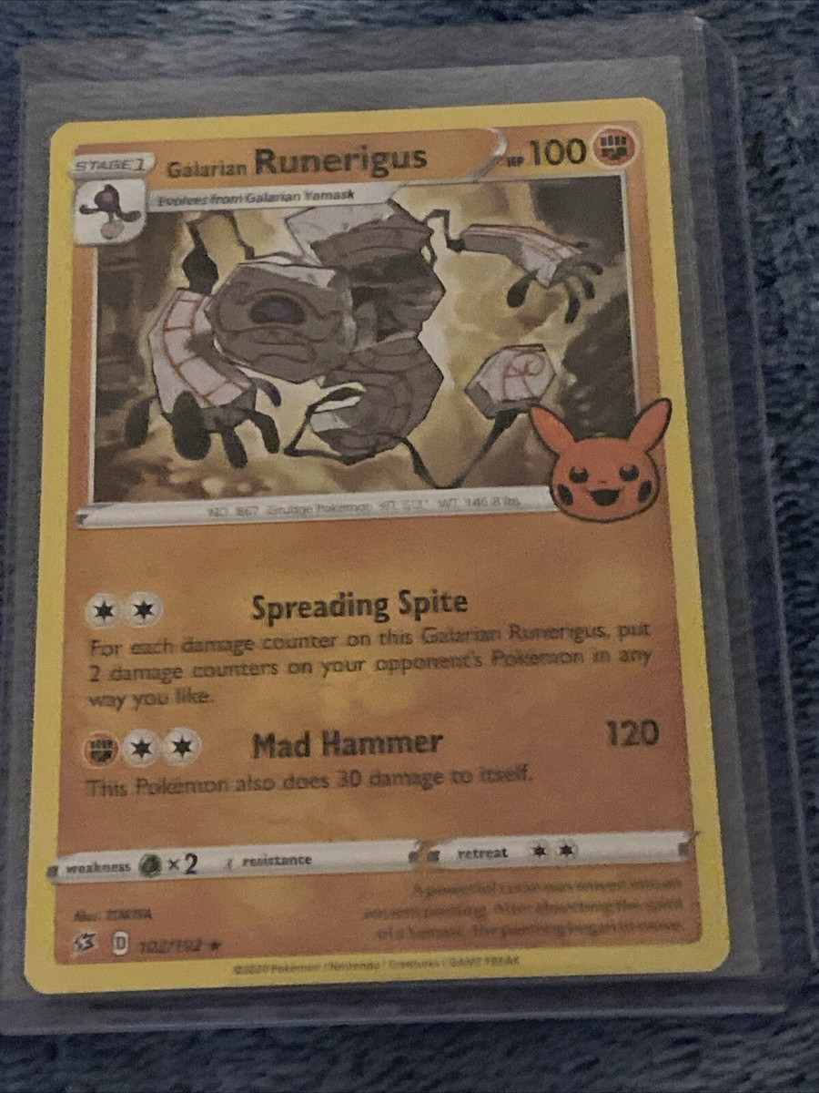 2020 POKÉMON TRICK OR TRADE GALARIAN RUNERIGUS STAGE 1 HP 100 SN