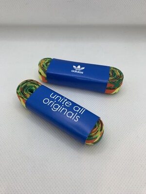2 x Paar Adidas Schnürsenkel Originals gelb grün orange Sneaker 