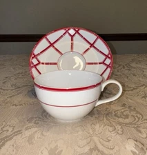 RALPH LAUREN RED PAGODA TEA CUP & SAUCER Price Per Set/Piece