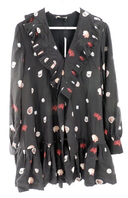 Alexander McQueen Shell Print Black Silk Dress size IT 42 UK 10 UK
