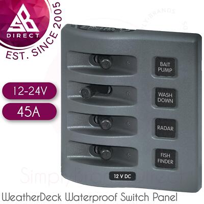 Blue Sea Systems 4305 4-Position Weatherdeck Wasserdicht Schalterleiste   12-24V