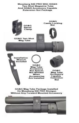 GG&G GGG-2968 Mossberg 940 PRO Shotgun Magazine Tube Extension - NEW