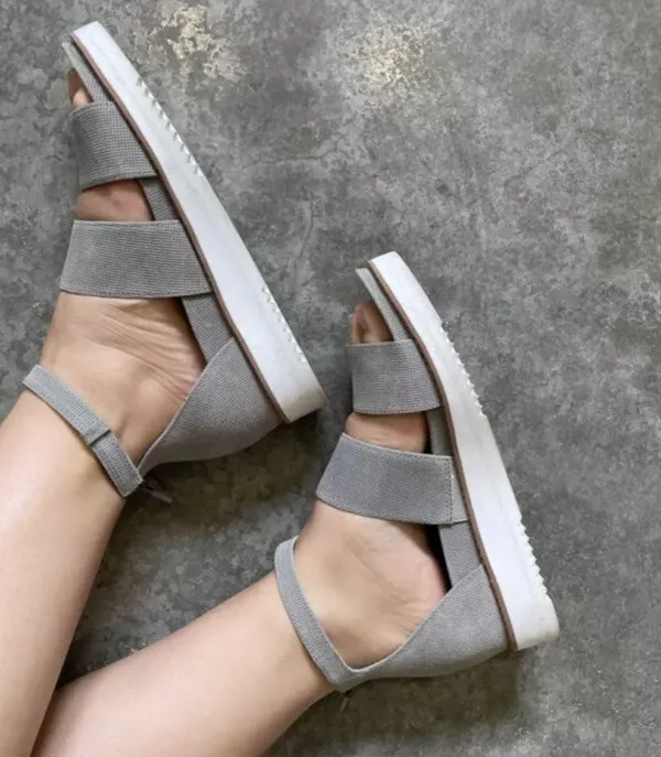 Eileen Fisher Women s Keno Platform Grey Sandal Size 7.5 eBay