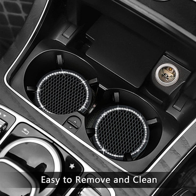 2PCS Bling Car Cup Coaster, 2.75 Inch Auto Cup Holder Insert Coasters Silicon...