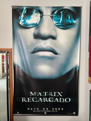 2003 MATRIX RELOADED Vinyl Banner 55'' × 90'' Theater Wall Movie Poster Rare Mexic